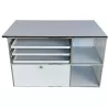USM HALLER│Desserte 4 cases - Gris / Chromé