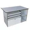 USM HALLER│Desserte 4 cases - Gris / Chromé