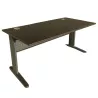 STAR│Bureau droit L 180x80 cm - pied fixe│Ébène Ash / Gris Anthracite