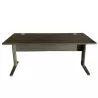 STAR│Bureau droit L 180x80 cm - pied fixe│Ébène Ash / Gris Anthracite