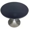 SANMA│Table ronde ø 89.5 cm│Stratifié noir/Chromé