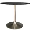 SANMA│Table ronde ø 89.5 cm│Stratifié noir/Chromé