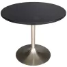 SANMA│Table ronde ø 89.5 cm│Stratifié noir/Chromé