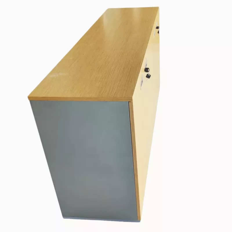 SANMA│Armoire│L 180 cm - 4 portes │Chêne Clair / Aluminium