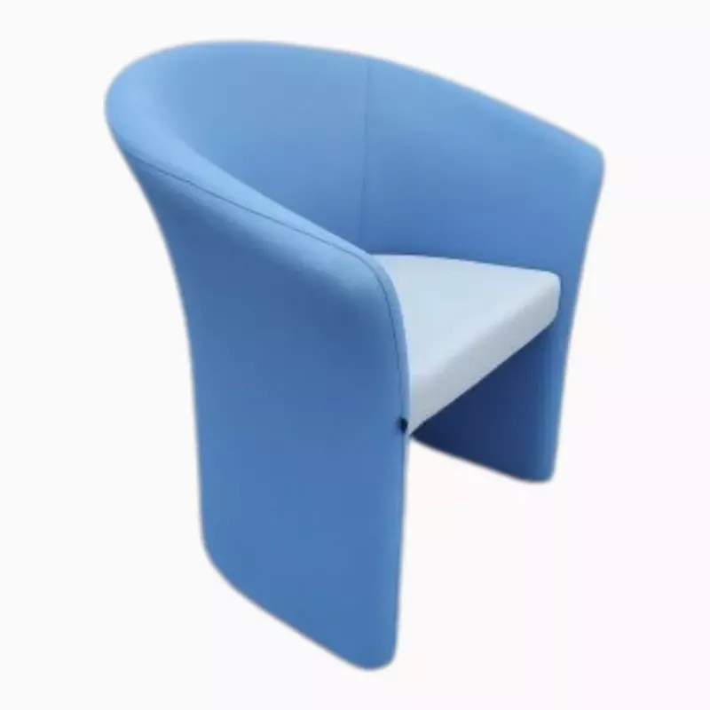 BRIDGE│Chauffeuse 1 place tissu bicolore│Bleu clair/Gris clair