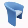 BRIDGE│Chauffeuse 1 place tissu bicolore│Bleu clair/Gris clair