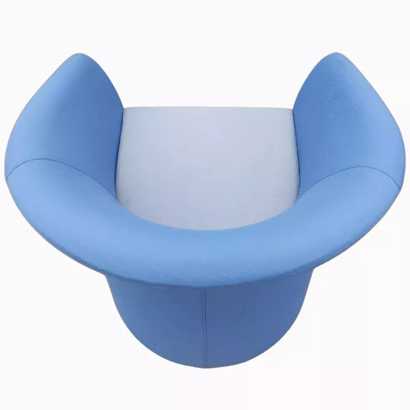 BRIDGE│Chauffeuse 1 place tissu bicolore│Bleu clair/Gris clair