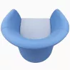 BRIDGE│Chauffeuse 1 place tissu bicolore│Bleu clair/Gris clair