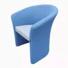 BRIDGE│Chauffeuse 1 place tissu bicolore│Bleu clair/Gris clair