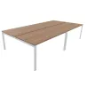 STUL│Structure partagée pour 4 postes L180 x p80 x H 72 cm│Walnut / Gris aluminium