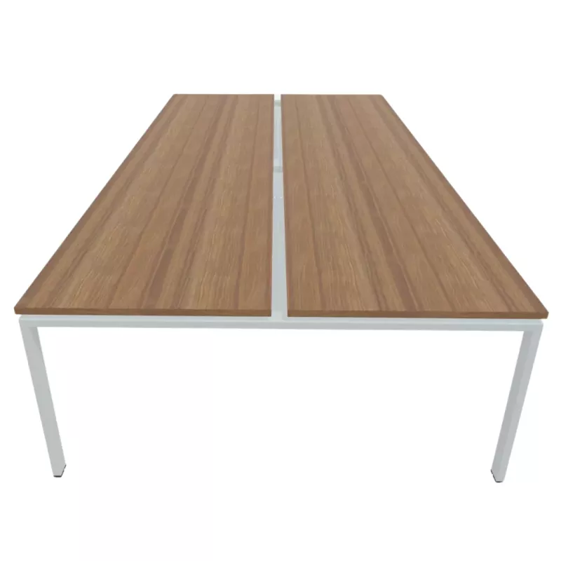 STUL│Structure partagée pour 4 postes L180 x p80 x H 72 cm│Walnut / Gris aluminium
