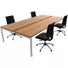STUL│Structure partagée pour 4 postes L180 x p80 x H 72 cm│Walnut / Gris aluminium