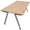 KOENIG NEURATH │Bureau droit L 180x100cm - pied réglable - Hêtre clair / Gris Alu
