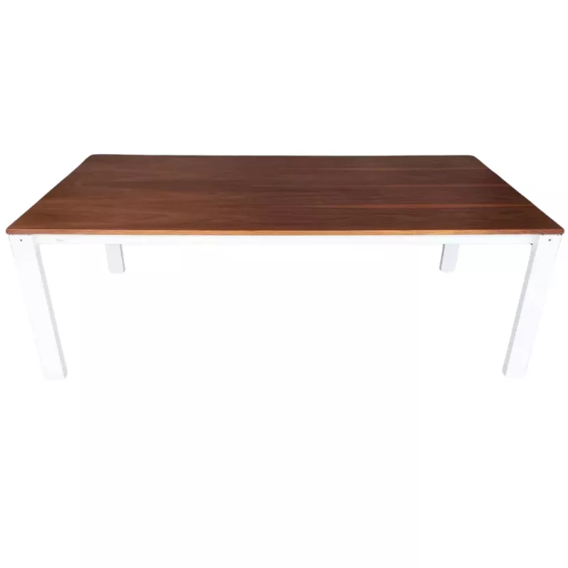 BIGLA│Bureau droit│L 200 x p 100│Hauteur réglable│Noyer / Blanc
