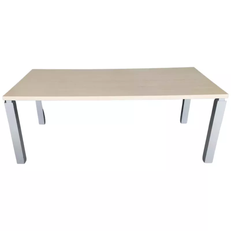 KARAOL│Bureau droit│L200 x p100│Chêne fil/Gris aluminium