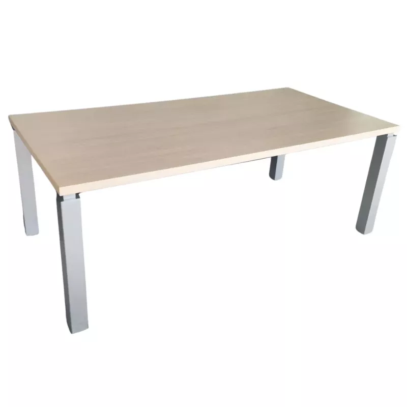 KARAOL│Bureau droit│L200 x p100│Chêne fil/Gris aluminium