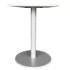 STEELCASE│Table ronde ø 60 cm│Blanc / Gris aluminium