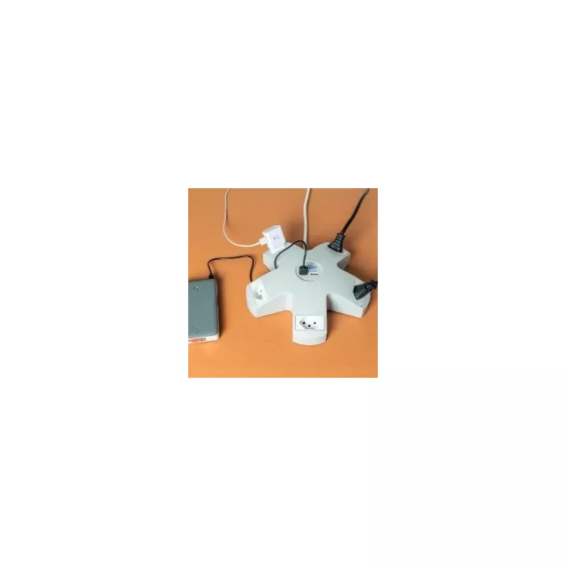 STEFFEN│Multiprise STAR 5xT13 + 2xUSB-A 3m gr/bl