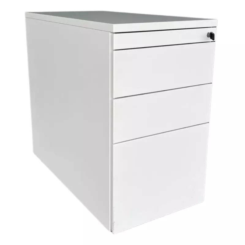 STEELCASE│Caisson hauteur bureau 4 tiroirs - 9664│Profondeur 80 cm│Blanc / Blanc / Noir