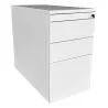 STEELCASE│Caisson hauteur bureau 4 tiroirs - 9664│Profondeur 80 cm│Blanc / Blanc / Noir