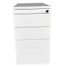STEELCASE│Caisson hauteur bureau 4 tiroirs - 9664│Profondeur 80 cm│Blanc / Blanc / Noir