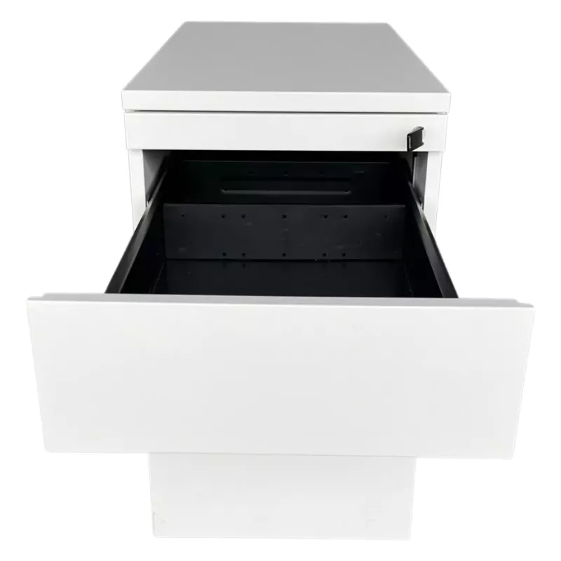 STEELCASE│Caisson hauteur bureau 4 tiroirs - 9664│Profondeur 80 cm│Blanc / Blanc / Noir