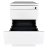 STEELCASE│Caisson hauteur bureau 4 tiroirs - 9664│Profondeur 80 cm│Blanc / Blanc / Noir