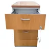 REFERENCIA│Caisson Hauteur bureau - 3 tiroirs│Profondeur 80 cm│Gris alu / Poirier