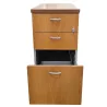 REFERENCIA│Caisson Hauteur bureau - 3 tiroirs│Profondeur 80 cm│Gris alu / Poirier