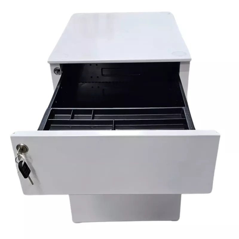 EOL│Caisson hauteur bureau - 3 Tiroirs│Profondeur 60│Blanc/Noir