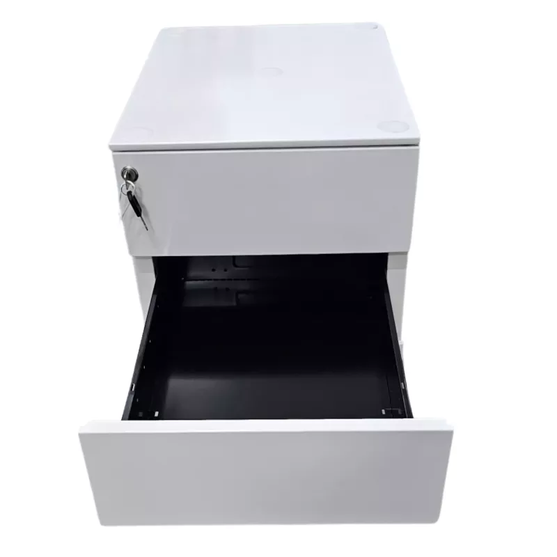 EOL│Caisson hauteur bureau - 3 Tiroirs│Profondeur 60│Blanc/Noir