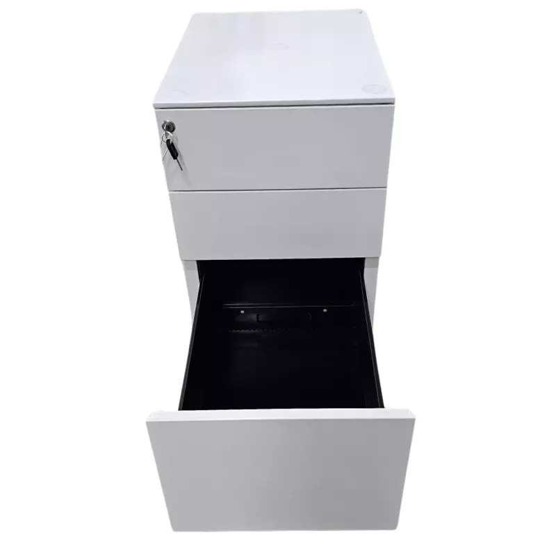 EOL│Caisson hauteur bureau - 3 Tiroirs│Profondeur 60│Blanc/Noir
