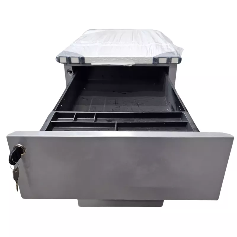 EOL│Caisson hauteur bureau - 3 Tiroirs│Profondeur 60│Gris alu/Blanc