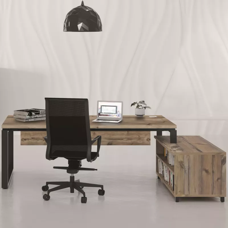 PRESTIGE│Bureau Direction avec meuble retour ouvert