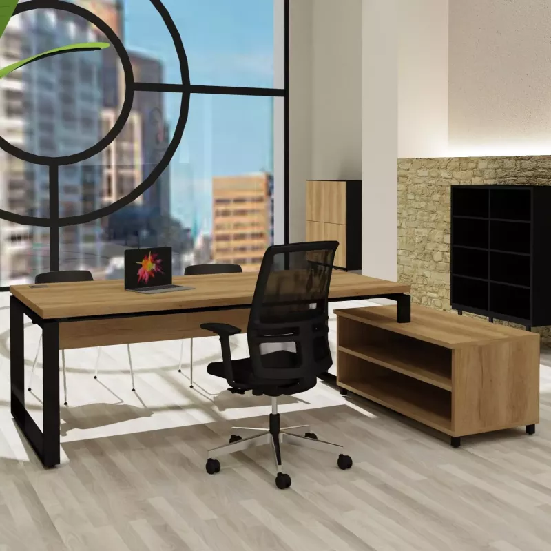 PRESTIGE│Bureau Direction avec meuble retour ouvert