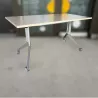 HAWORTH│Table abattante 140x70│Erable blanc/Gris alu