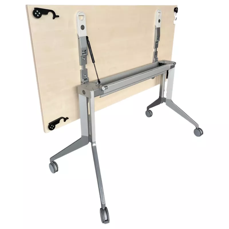 HAWORTH│Table abattante 140x70│Erable blanc/Gris alu