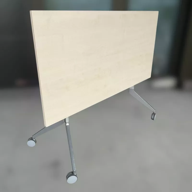 HAWORTH│Table abattante 140x70│Erable blanc/Gris alu