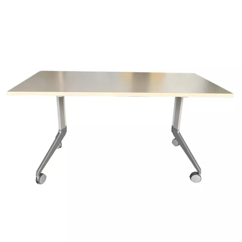 HAWORTH│Table abattante 140x70│Erable blanc/Gris alu