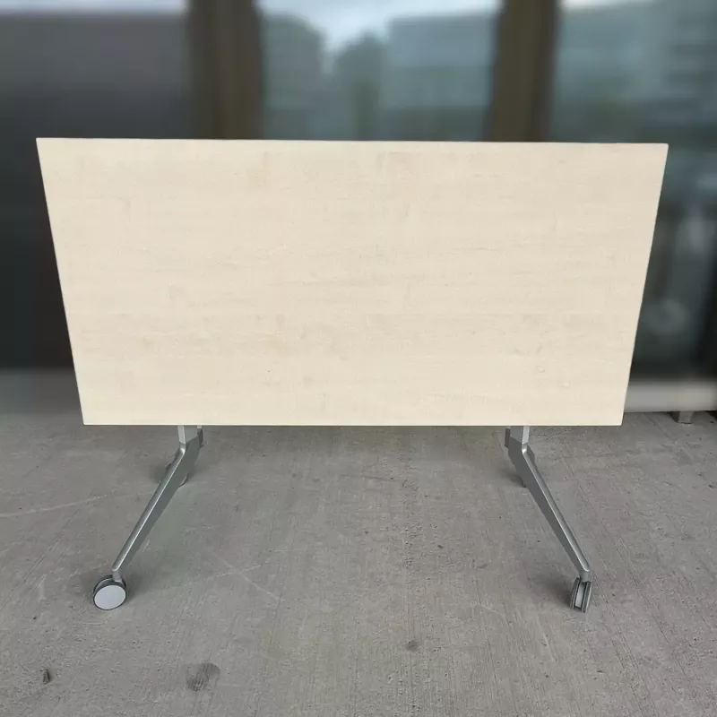 HAWORTH│Table abattante 140x70│Erable blanc/Gris alu