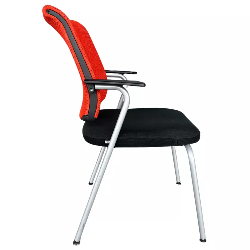 NETWIN│SEDUS - Siège visiteur empilable│Noir/rouge/Gris alu