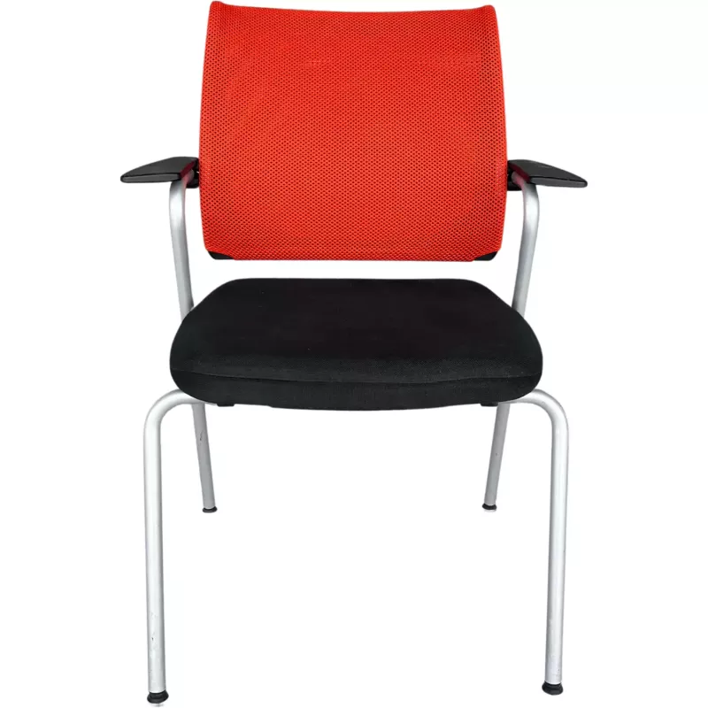 NETWIN│SEDUS - Siège visiteur empilable│Noir/rouge/Gris alu