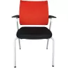 NETWIN│SEDUS - Siège visiteur empilable│Noir/rouge/Gris alu