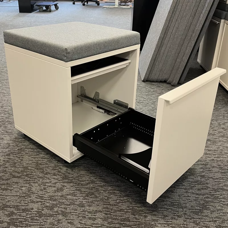 SITAG SYSTEM│Caisson sur roulettes avec top coussin tissu │Profondeur 40 cm│Blanc/Gris clair