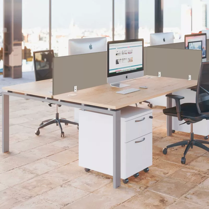 COMFORT│Caisson 2-3 tiroirs mélaminé sous bureau│L 42 x p 59 x H 60 cm