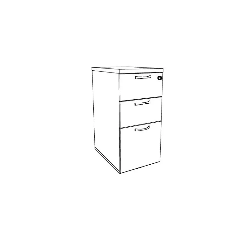 COMFORT│Caisson Hauteur bureau 3-4 tiroirs - profondeur 60│Unicolore structurex