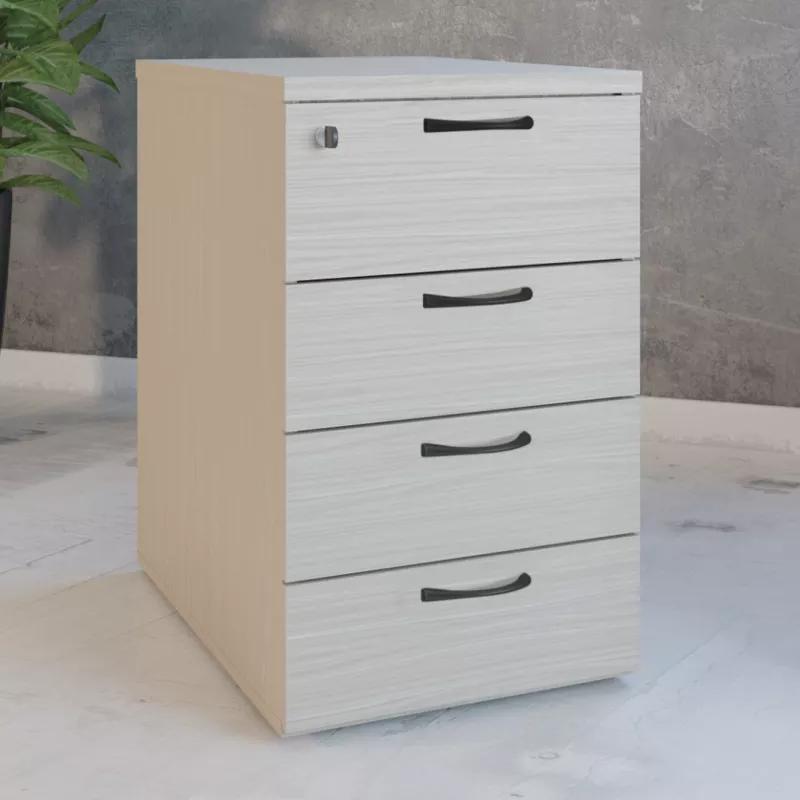 COMFORT│Caisson Hauteur bureau 3-4 tiroirs - profondeur 60│Unicolore structurex