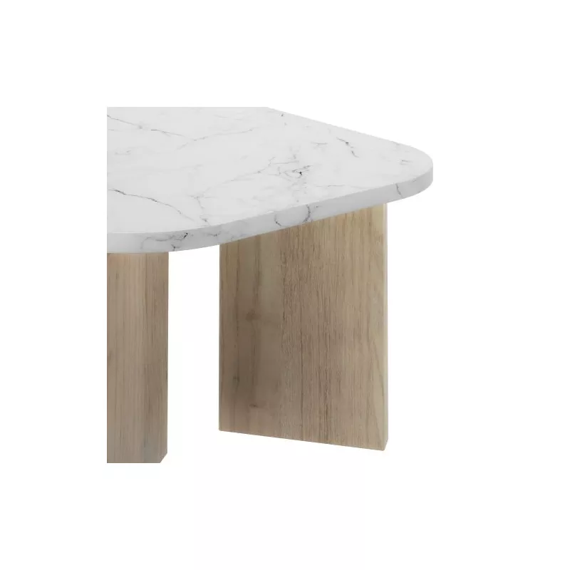 QUARTZ│Table basse Blanche/Bois