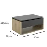 URBAN│Table basse relevante "Up&Down"│60x90xh44/55 cm