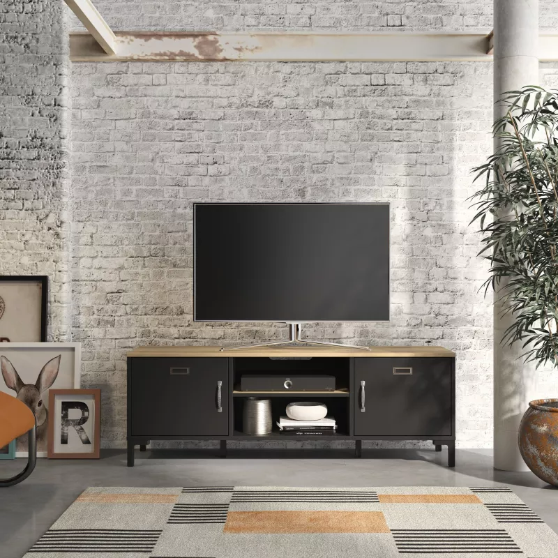 MANCHESTER│Banc TV 2 portes 2 niches │40x136xh47 cm